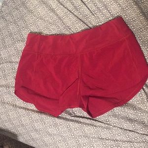 Red LuluLemon shorts